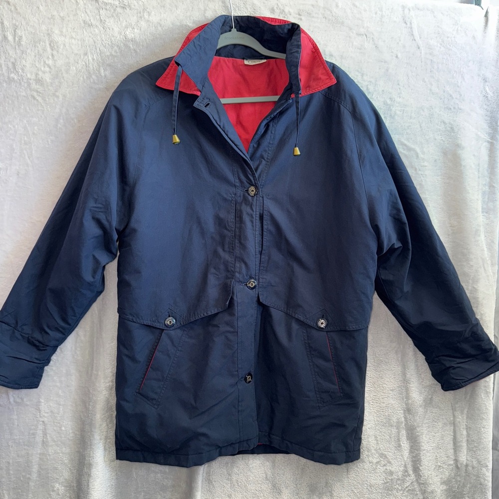 VTG Concept jacket Sz medium Womens Navy Blue outdoor‎ barn double collar button